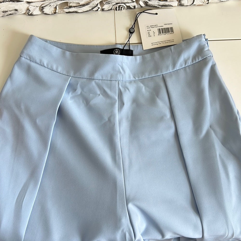 Pleat Front Wide Leg Pants